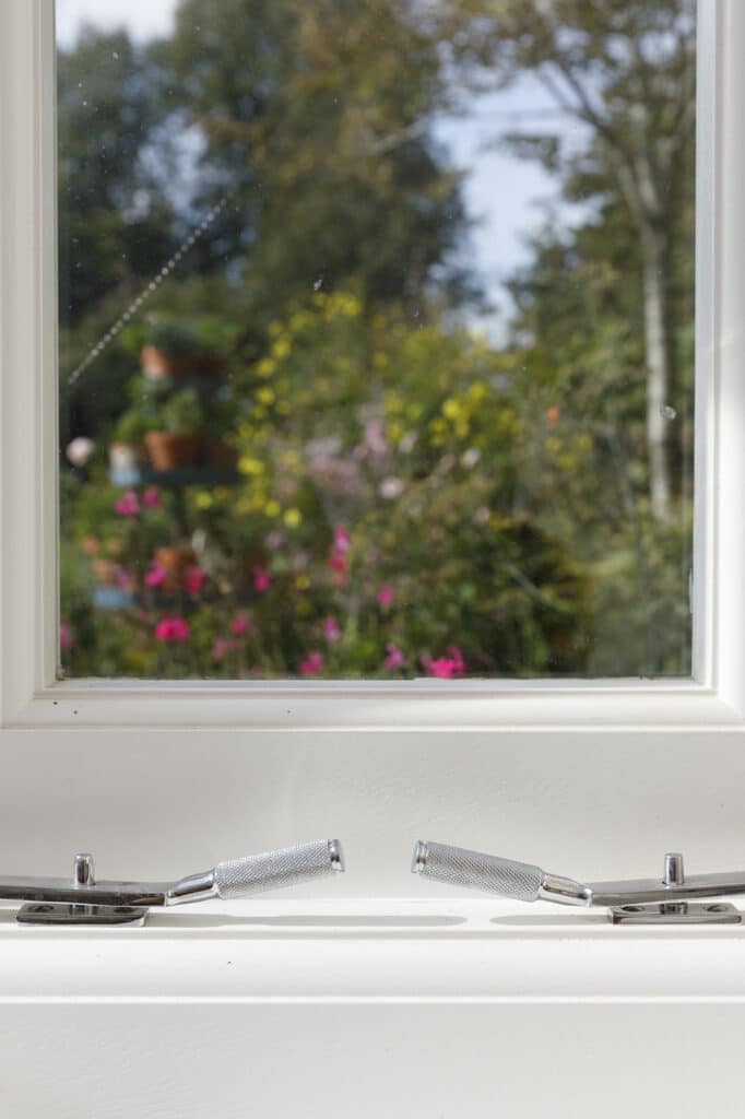 Contemporary chrome window stays