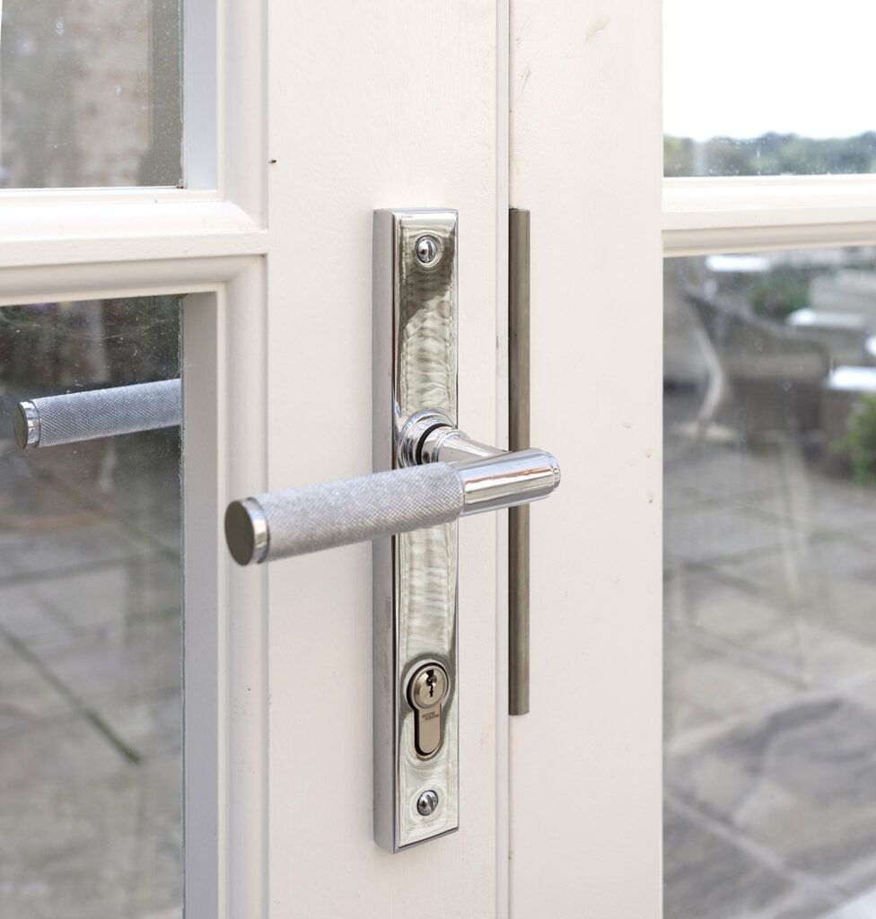 Modern chrome door handle