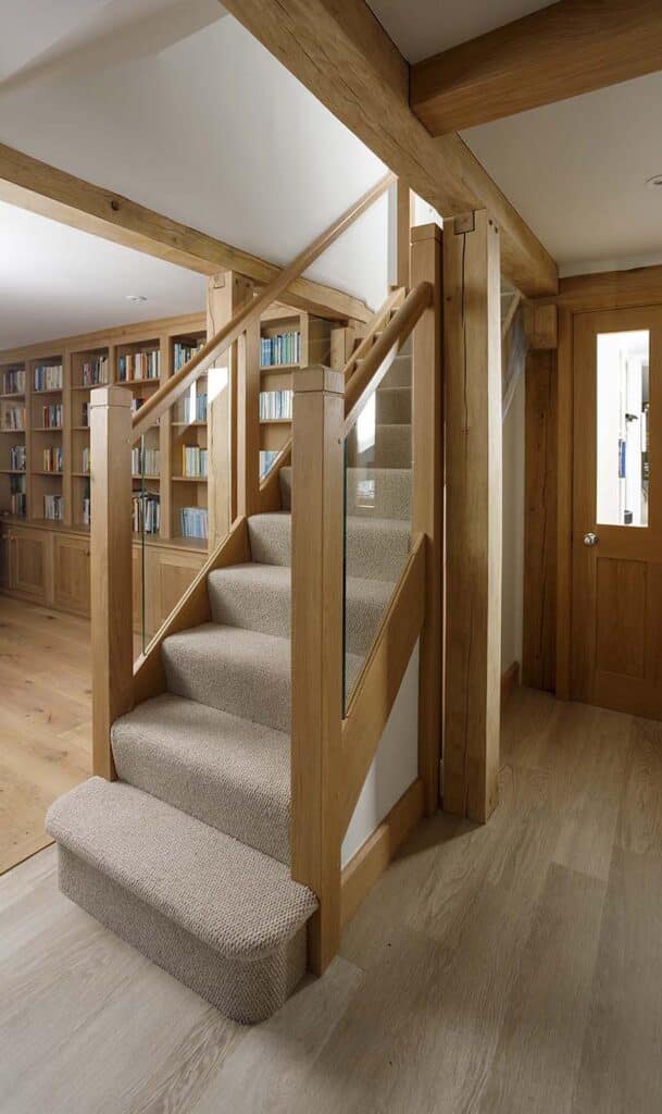 Oak straight flight staircase