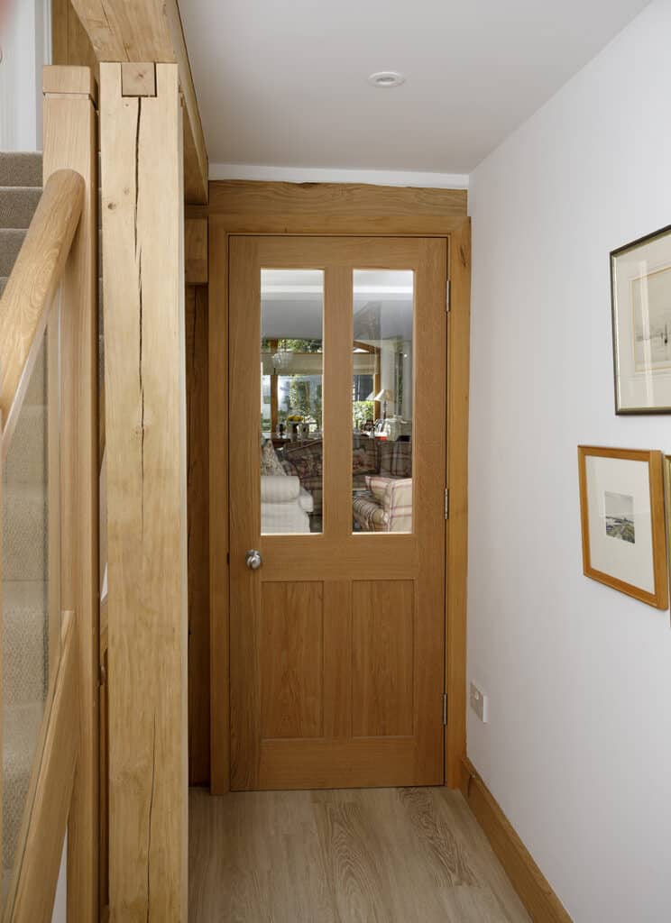 Oak half glazed internal door