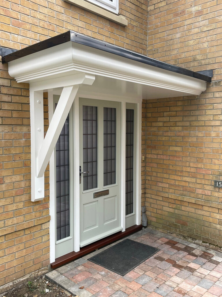 Part glazed external door with side lights