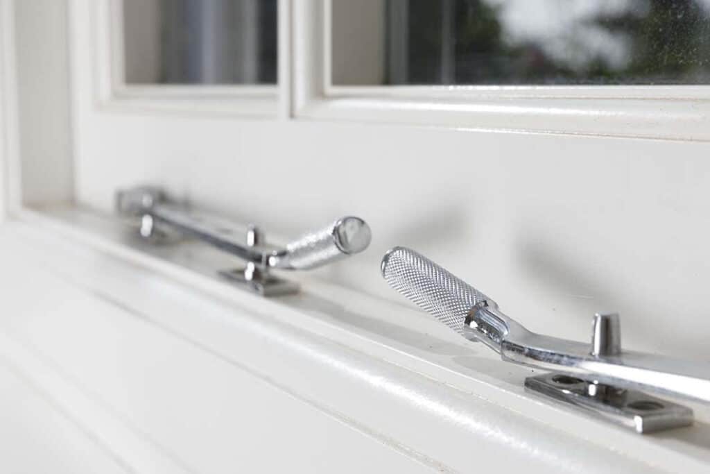 Contemporary chrome window stays